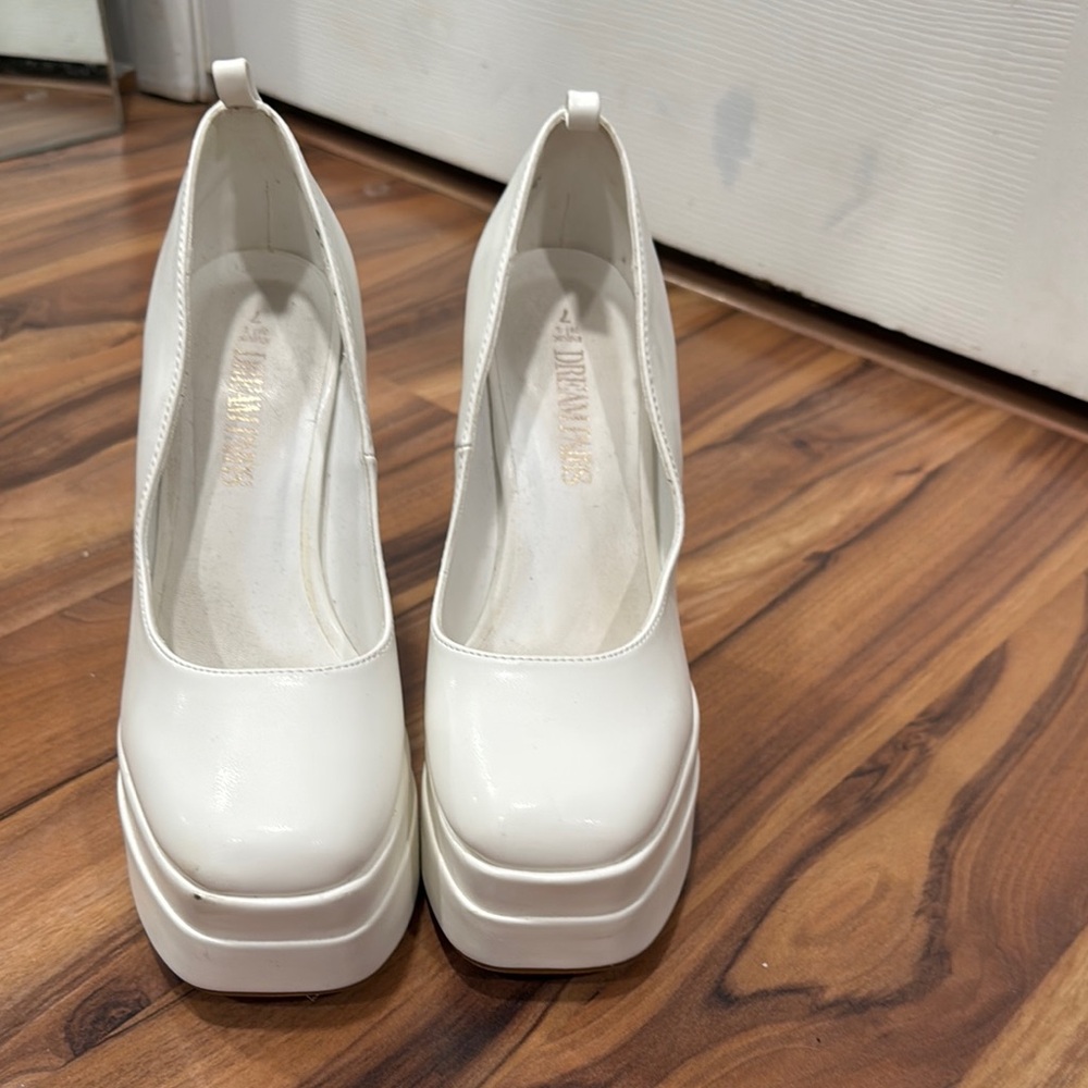 Aldo White Platform Heels